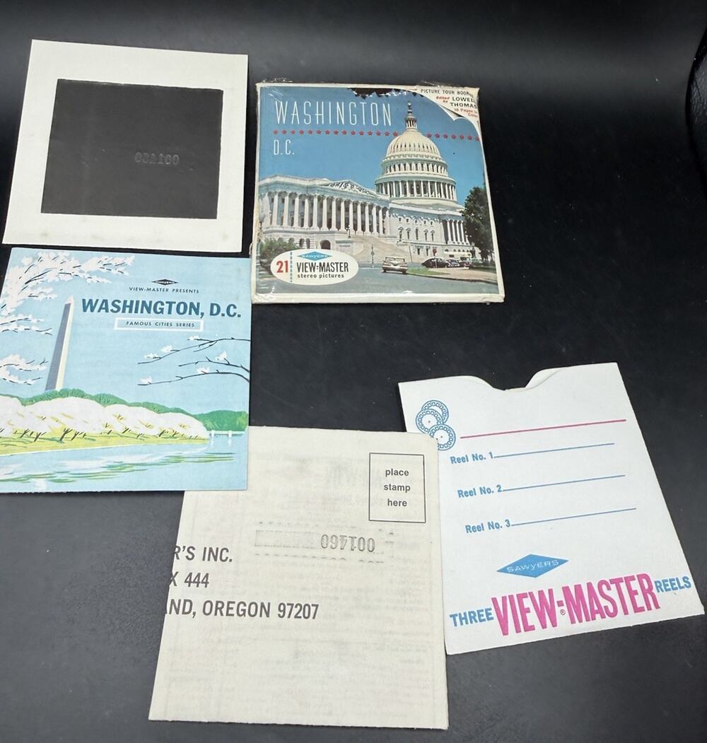 View-Master vtg WASHINGTON D.C. / 3 Reels 16 pg Booklet 21 Pics Complete Set
